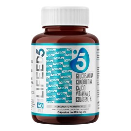 Suplemento Para Articulaciones, Huesos y Msculos Lifeed5 60 Cpsulas de Glucosamina, Condrotina, Calcio, Vitamina D y Colgeno Multivitaminico para...  