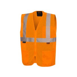 Pioneer Hi Vis Self-Extinguishing FR Safety Vest for Men & Women - Flame Resistant Mesh with Reflective Tape - Class 2