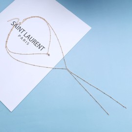 Iaceble Bohemia Layered Y Necklace Chain Gold Satellite Lariat Choker Necklace Long Y Shape Necklace Long Y Drop Necklace Chain Jewelry for Women and Girls