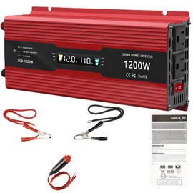 SLWHYZL 1200W Power Inverter, Modified Sine Wave Inverter with 8 Multiple Protections, Car Power Inverters DC 12V to AC 110V Converter with LCD Display and USB Ports for Vehicles Truck RV Boat Home | SLWHYZL