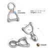 TISUR D-Rings with Screw Shackle Horseshoe U Shape Key Ring