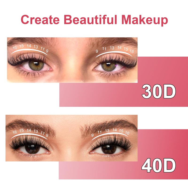 DIWINSH 240 Stück Wimpern Extension Set, 30D+40D MIX Mit Lash