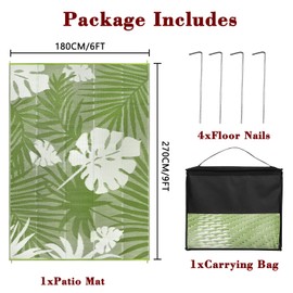 Homcomoda Outdoor Rugs 6'x9’ Waterproof Reversible Patio Rugs Outdoor Clearance Lightweight Outdoor Rugs Portable RV Camping Mats for Tents Deck Porch BBQ Beach Backyard