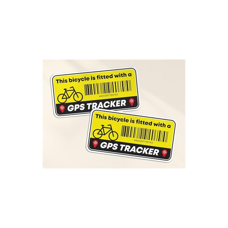 2 x Bike Fitted with GPS Tracker Vinyl Stickers -