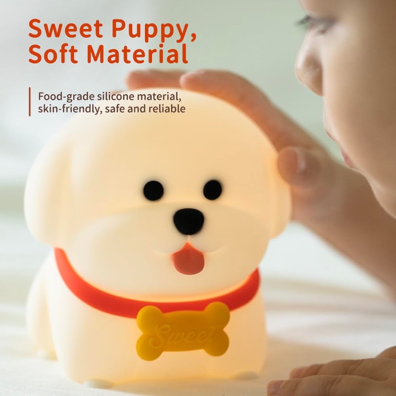 Wonderboy Puppy Night Light, 3000K Warm Light, RGB Color Mode,