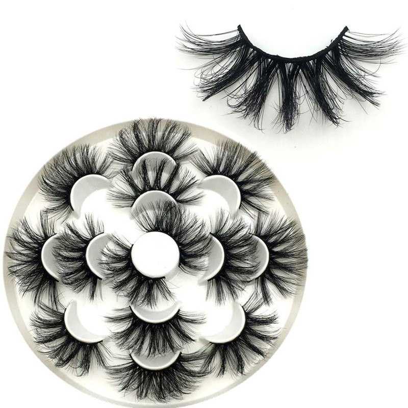 Thick False Eyelashes, 7 Pairs 25 mm 8D Faux Mink