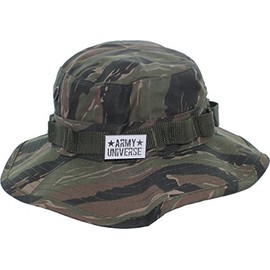 Tiger Stripe Camouflage Tactical Boonie Hat Bucket Wide Brim Cap, Size X-Large 7 ¾