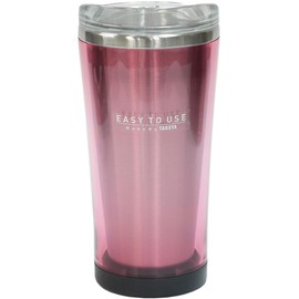 Third Wave Stainless Steel Tumbler with Transparent Lid, Pink, 12.5 fl oz (370 ml), Double Layer Structure, Cold Retention