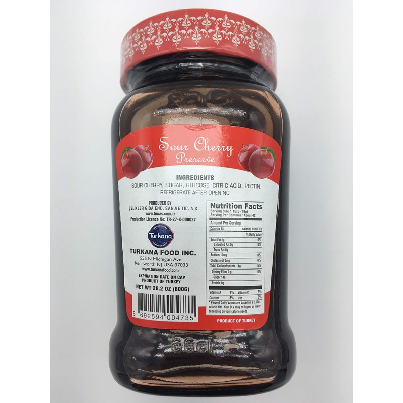 Tunas Fruit Preserves (Sour Cherry Preserve, 1.76 Lb)