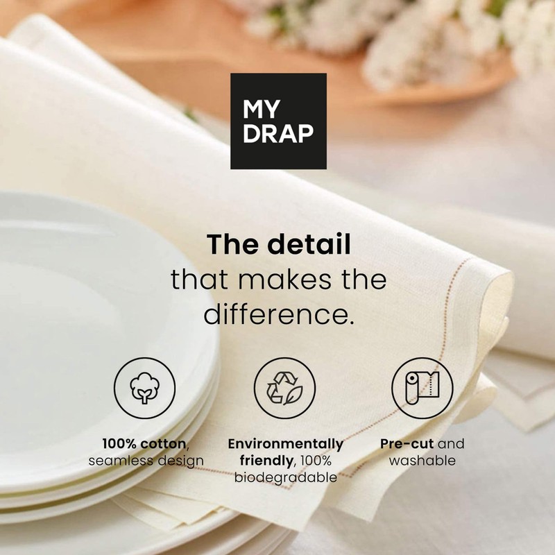 My Drap Reusable Napkins, Cloth Napkin - 100 Pieces of