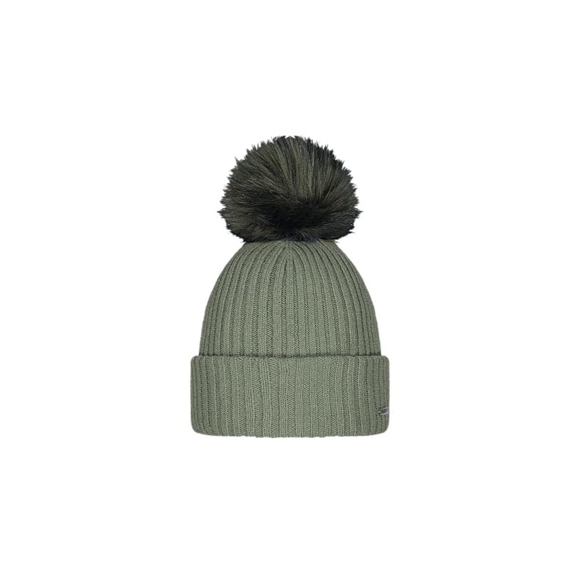 Barts Knitted Winter Bobble Hat Kenzie, Pale Army