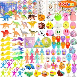 160 PCS Easter Egg Fillers, Easter Basket Stuffers, Easter Party Favors for Kids Boys Girls, Easter Toys Pack Easter Egg Hunt Easter Eggs Filled Gift Goodie Bags Classroom Prize Treasure Box