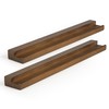 RICHFOCUS Vinyl Wall Mount, 2 Pack Wood Record Shelf, Album