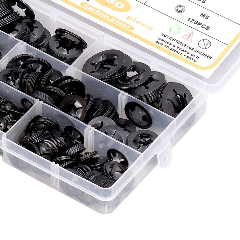 Arandelas Planas de Dientes Internos, 680 Piezas Starlock de Dientes