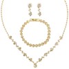 Bridal Jewelry Set Rhinestone Wedding Jewelry Set Gold Necklace Earrings