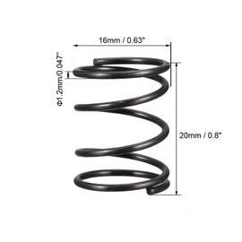 TA-VIGOR 10Pcs Extended Compressed Spring, 1.2mm Wire Dia, 16mm OD, 20mm Length Durable Stainless Steel Small Dual Hook Tension Spring for Furniture Screen Doors Repair Projects