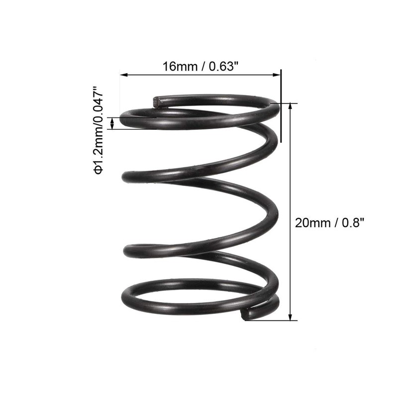 TA-VIGOR 10Pcs Extended Compressed Spring, 1.2mm Wire Dia, 16mm OD,