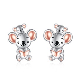 YONFQE Koala Earrings Sterling Silver Koala Stud Earrings Cute Animal Jewelry Koala Lover Gifts for Women