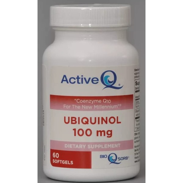 100mg ActiveQ® (60 Softgels) uses Kaneka QH Ubiquinol The “Active” antioxidant Form of Coenzyme Q10