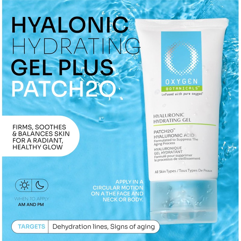 Oxygen Botanicals Hyaluronic Hydrating Gel plus PATCH2O -Moisturizing gel for
