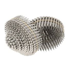 raseparter 1200 Count Stainless Siding Nails 15 Degree 1-1/4 Inch x 0.09 Inch, Small Cap Coil Stud for Wood and Plastic