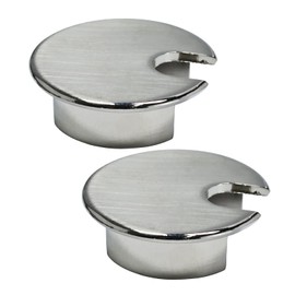 EASYEAH 2 Pcs Desk Grommet 1-3/8" / 35 mm, Desk Cord Hole Cover, Cable Grommet Metal Zinc Alloy Materilal, Desk Hole Grommet for Home & Office Pc, Detachable Cable Cord Organizer-Brushed Silver