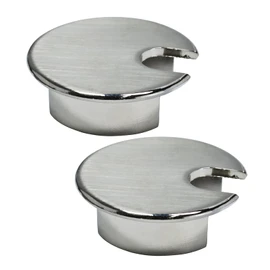 EASYEAH 2 Pcs Desk Grommet 1-3/8" / 35 mm, Desk Cord Hole Cover, Cable Grommet Metal Zinc Alloy Materilal, Desk Hole Grommet for Home & Office Pc, Detachable Cable Cord Organizer-Brushed Silver