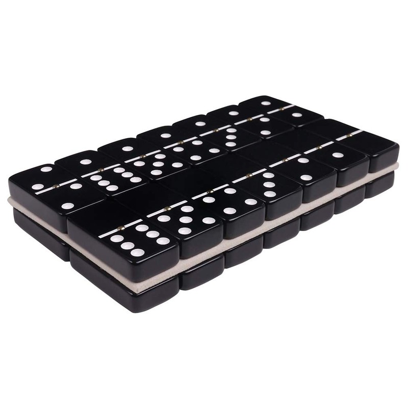 Silverman & Co. Double 6 Large Black Domino Set -