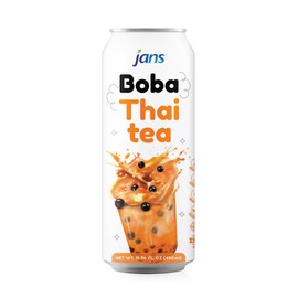 Jans Boba Milk Tea (Pack of 12, Thai Tea)