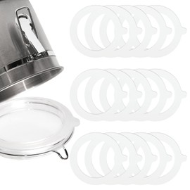 15pcs Silicone Replacement Gasket, Rubber Seals Rings for Glass Jars, Leak-Proof Canning Silicone Fitting Seals, White Rubber Seals for Canning Jar, Elastic and Fits Most Sizes (White)