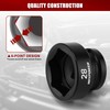 MIXPOWER 1/2" Drive Stubby Impact Socket,CR-MO,28mm,6-Point,Metric,Radius Corner Design, Axle Nut