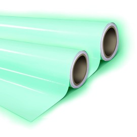 High-Energy Glow Adhesive Craft Vinyl Sheet 12" x 24" for Silhouette, Cricut and Cameo (Green Glow 2-Roll Pack)