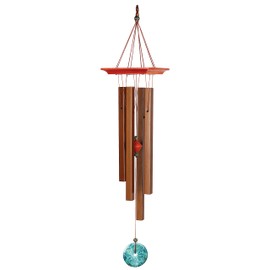 Woodstock Chimes Signature Collection, Woodstock Turquoise Chime, Medium (26'') Decor Designs Wind Chimes for Outdoor, Patio, Home or Garden Décor (WTBRM)