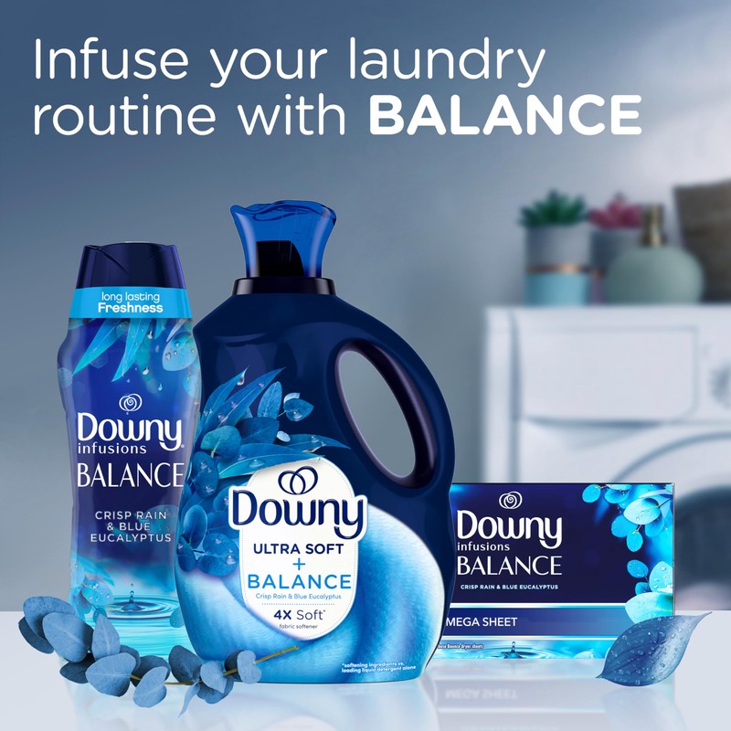 Downy Ultra Soft Fabric Softener Liquid, Balance, Crisp Rain and