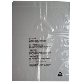 100 CLEAR TRANSPARENT PLASTIC GARMENT CLOTHING RETAIL PACKAGING BAGS SAFETY WARNING SIZE 12x15" 300x375mm 38mu PEEL & SEAL CLOTHES T-SHIRT STORAGE PROTECTION DISPLAY PACKING BAGS