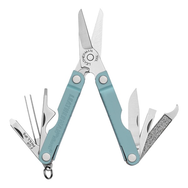Leatherman Micra – Stainless Steel Multi-Tool for Your Keyring, with Spring Scissors and 9 Other Utensils for Everyday Use, Casing in Arctic