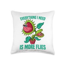 Venus Fly Trap, Sundew Pitcher Plant - I need more flies Throw Pillow