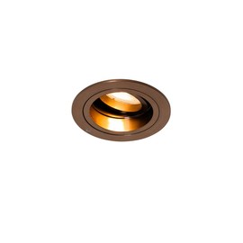 Qazqa - Design Smart Inbouwspot donkerbrons round draai en kantelbaar incl. Wifi GU10 50 mm - Chuck I Living Room I Bedroom - Aluminium Round - LED Suitable for GU10