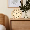 Maxspace Wooden Table Clock,8in Silent Non-Ticking Desk Clock,Battery Operated Desktop