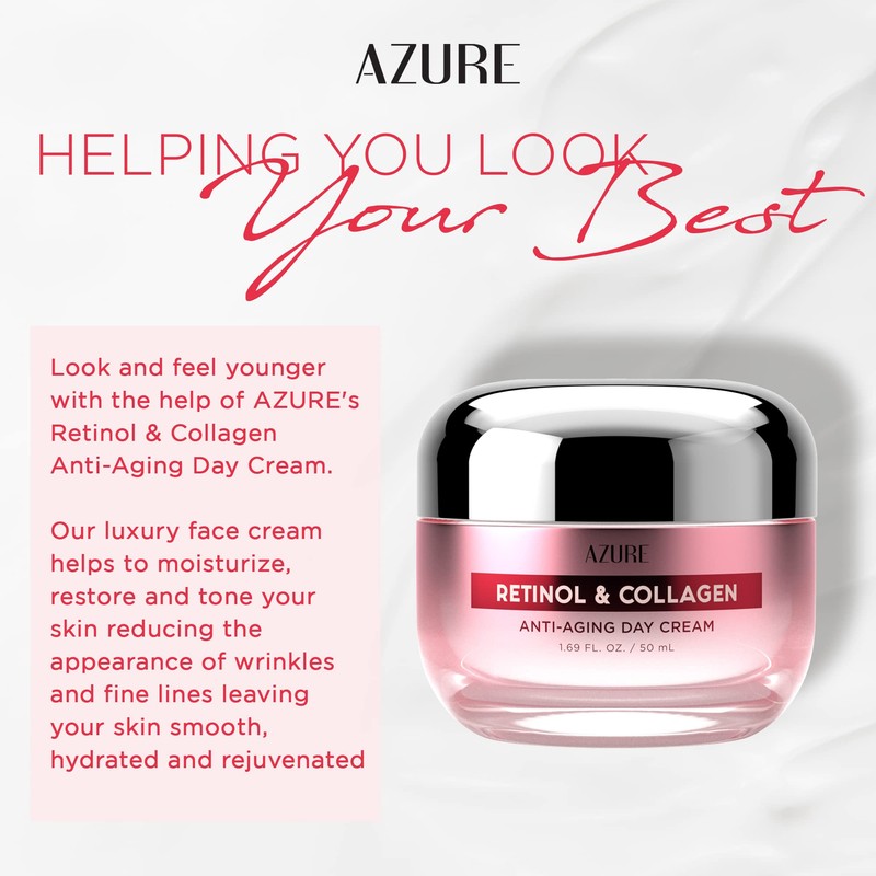 Azure Cosmetics Retinol & Collagen Moisturizer For Face - Dermatologist