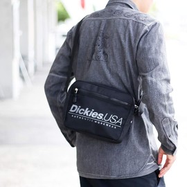 Dickies SPLOGO USA Shoulder Bag with Dwear Sticker Sacoche Messenger Bag Travel Bag Mini Shoulder (One Size, Black (80))