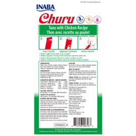 INABA Churu Tuna with Chicken Recipe Lickable Creamy Purée Cat Treats 48 Tubes