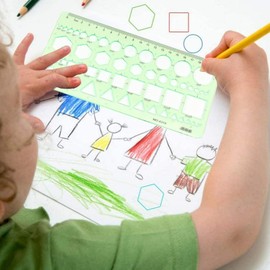 Plastic Green Measuring Templates Geometric Rulers Building Formwork Drawings Plastic Painting Stencils Oval Templates Scale Drafting Tools for School, Office, Building Formwork (Geometry)