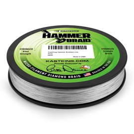 KastKing Hammer Braid Fishing Line, Grey, 4 Strand, 30LB, 150Yds
