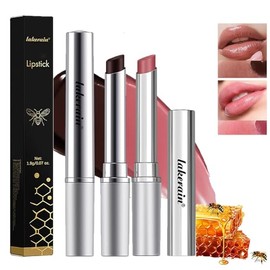 2 bálsamos labiales tintados con lápiz labial, fórmula transparente hidratante, acabado brillante natural, lápiz labial hidratante para reparar labios secos