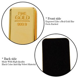 ZAHEPA Pack of 1 Fake Gold Bar Paperweights for Office Desk – Luxury Gift for Men & Women, Stylish Birthday & Anniversary Present, Elegant Jewelry Shop Decor (3.15" x 1.57" x 0.39")