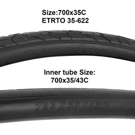 RUTU 2 Pack 700x35c Bike Tires Foldable - 700C Foldable Bicycle Tires with Tire Levers and Tire Liners - Fit for Cycle Road Mountain MTB Hybrid Touring Electric Bike Bicycle - Faster Speed