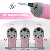 WORKPRO Pink Cordless Screwdriver Set, 3.6V Electric Rechargeable Eccentric Power