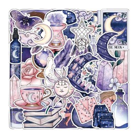 Luckious 100 PCS Iridescent Magic Moon Graffiti Stickers Waterproof Decorative Stickers for DIY Phone Cases,Laptops,and More,Removable Without Residue