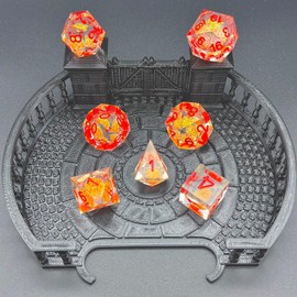 Liquid Core DND Dice Set,Dungeons and Dragon Game Dice Set D&D Gifts with Box,7Pcs Sharp Edge Resin Dungeons and Dragons Polyhedral Role Playing Gaming Dice (LS, 002)